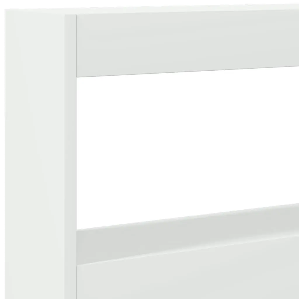 Headboard Cabinet with LED White 200x17x102 cm 839217