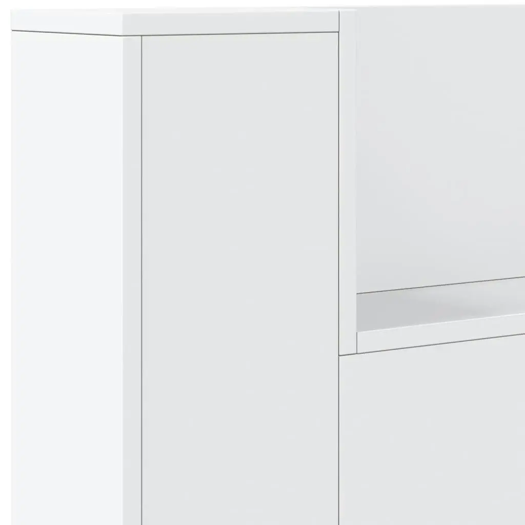 Headboard Cabinet with LED White 180x16.5x103.5 cm 839259