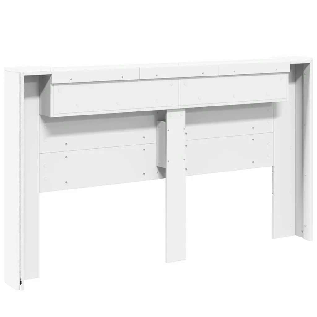 Headboard Cabinet with LED White 180x16.5x103.5 cm 839259