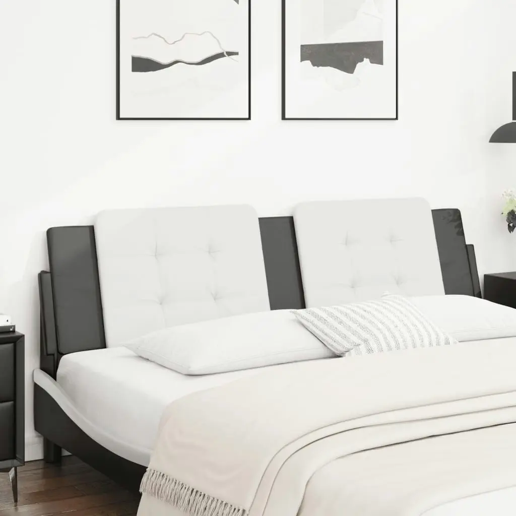 Headboard Cushion Black and White 183 cm Faux Leather 3207713