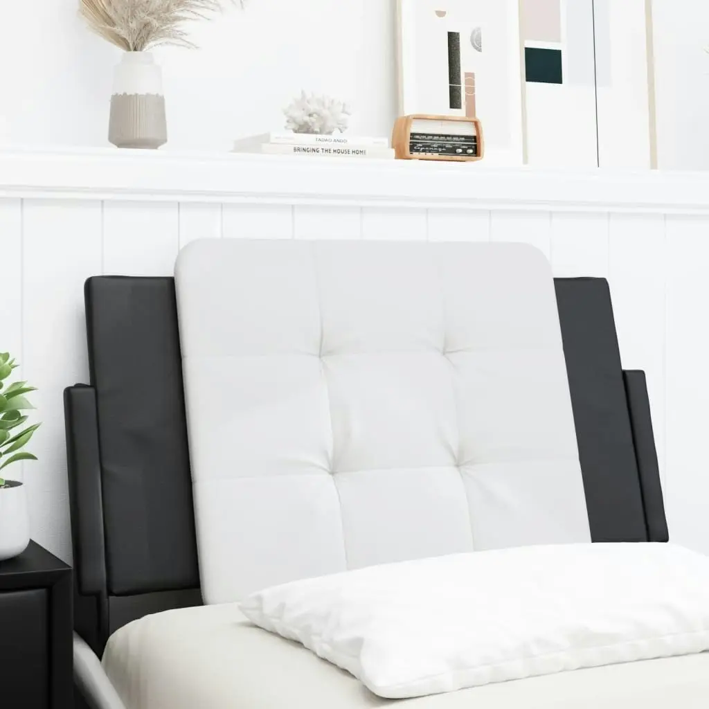 Headboard Cushion White and Black 90 cm Faux Leather 374841