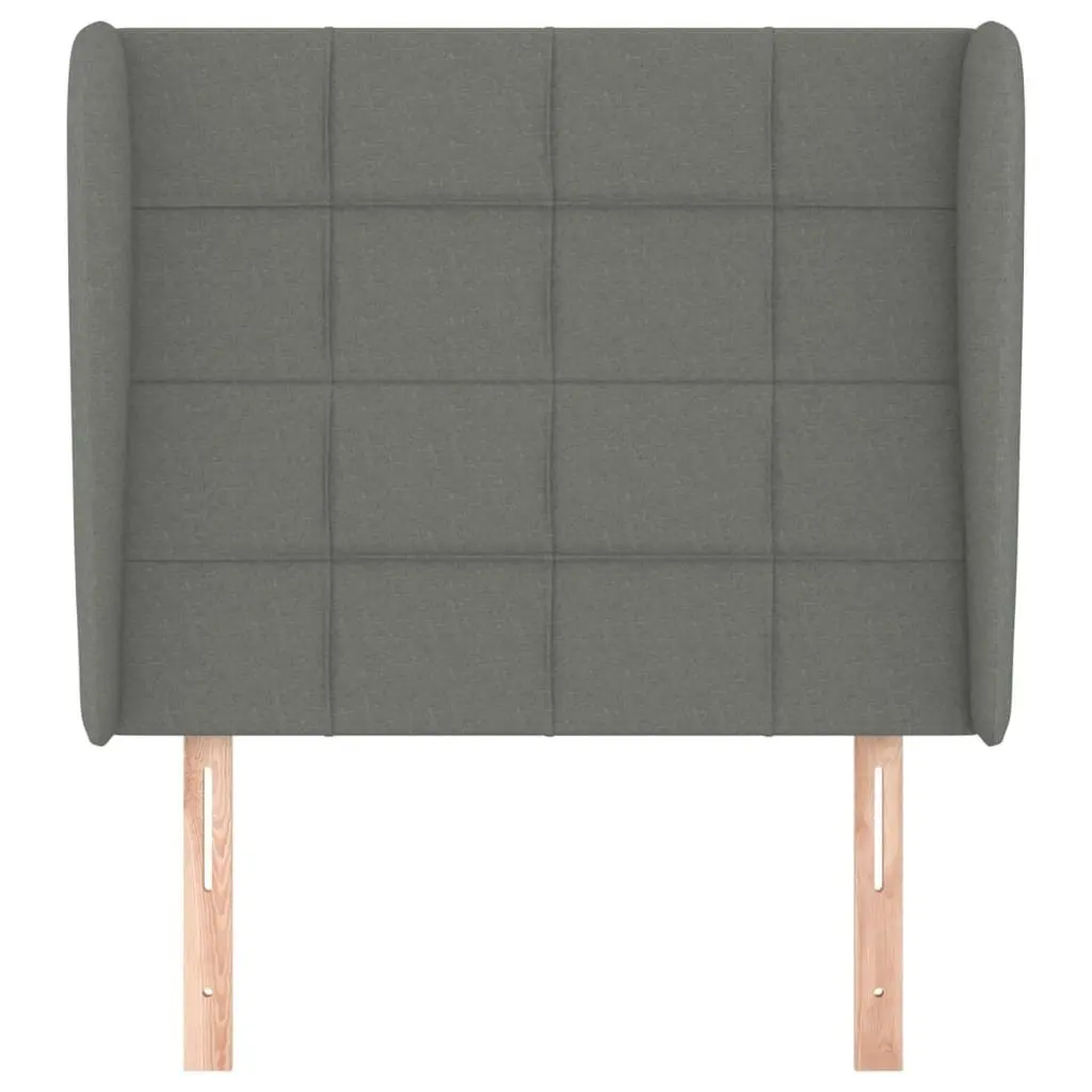 Headboard with Ears Dark Grey 103x23x118/128 cm Fabric 3117947