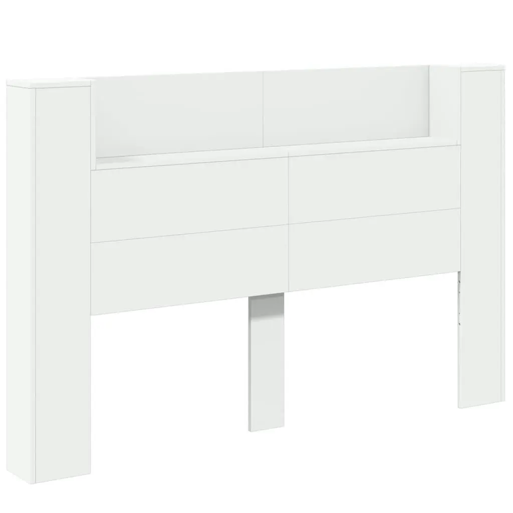 Headboard Cabinet with LED White 160x16.5x103.5 cm 839252