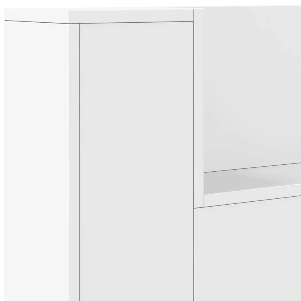 Headboard Cabinet with LED White 160x16.5x103.5 cm 839252