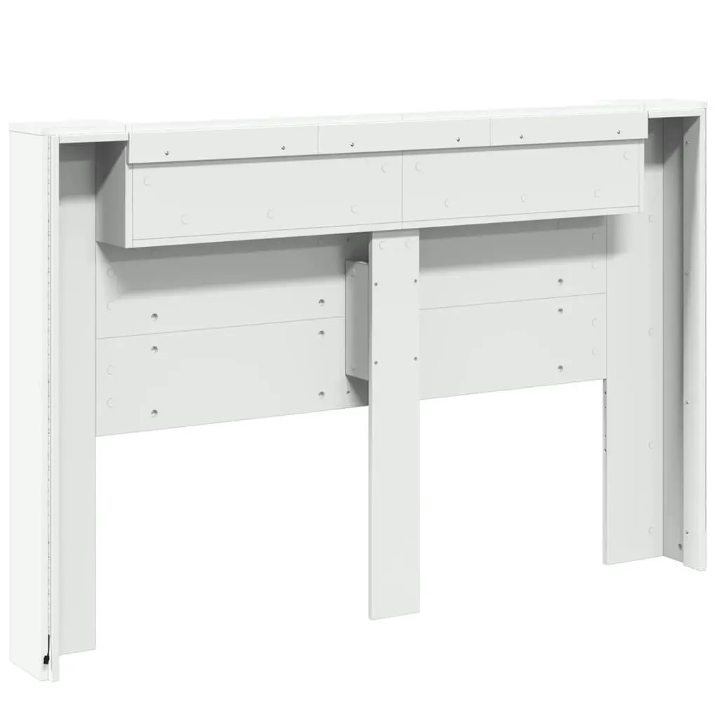 Headboard Cabinet with LED White 160x16.5x103.5 cm 839252