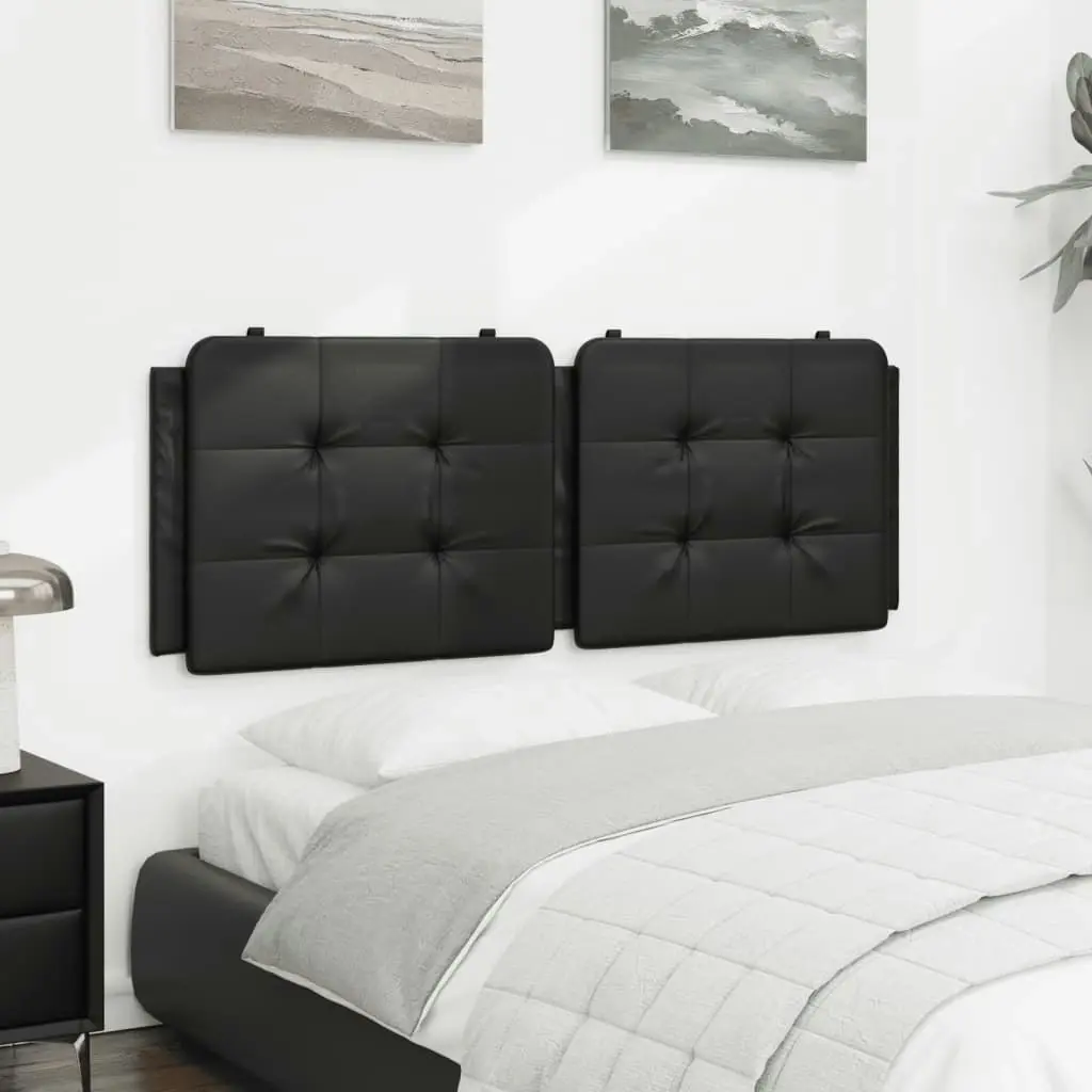 Headboard Cushion Black 137 cm Faux Leather 374857