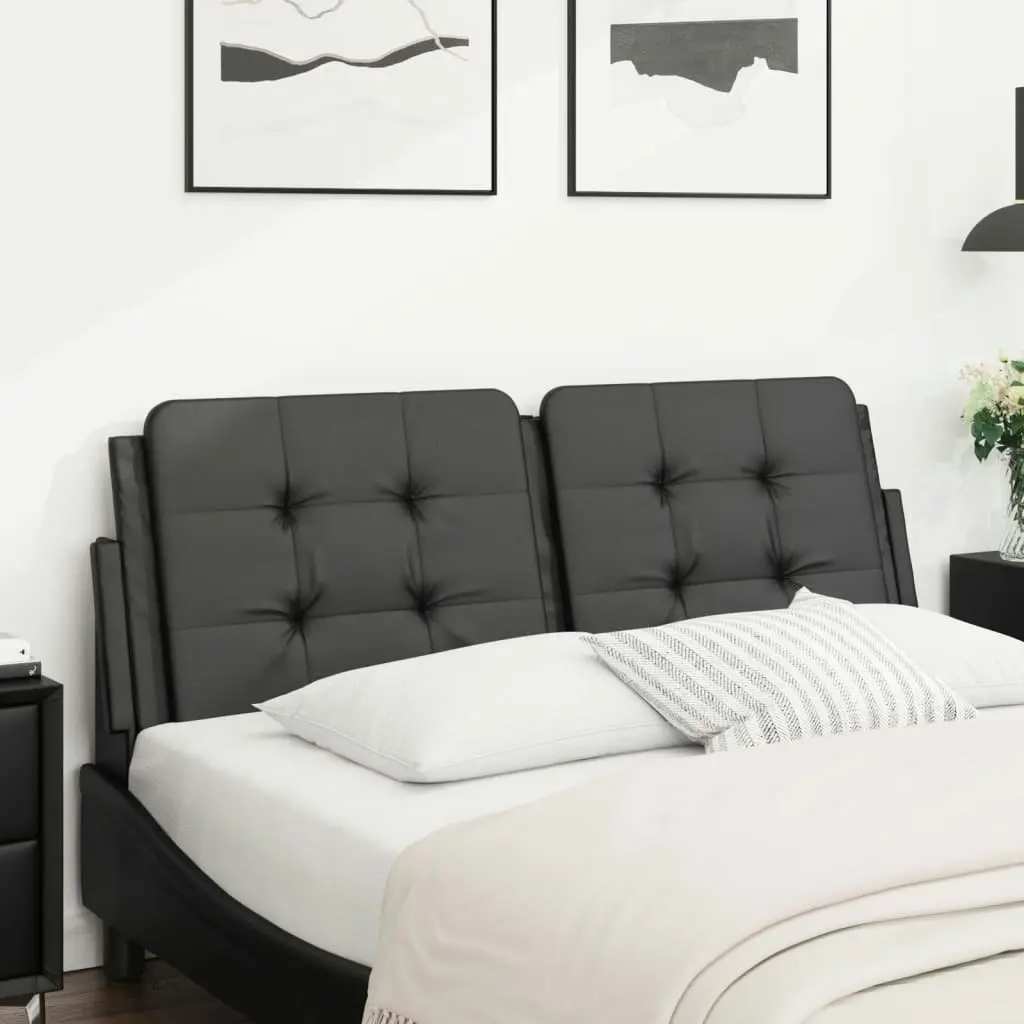 Headboard Cushion Black 137 cm Faux Leather 374857