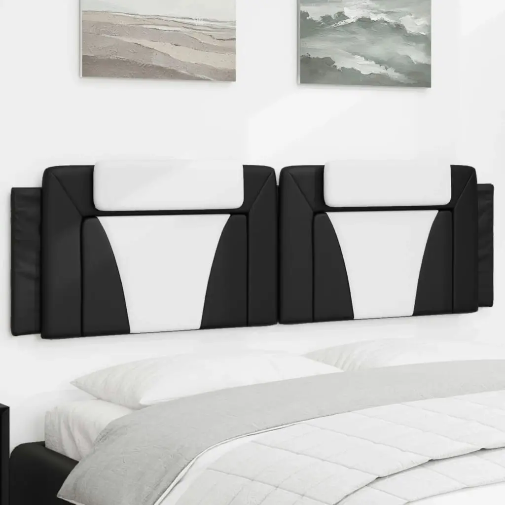 Headboard Cushion Black and White 183 cm Faux Leather 3207705