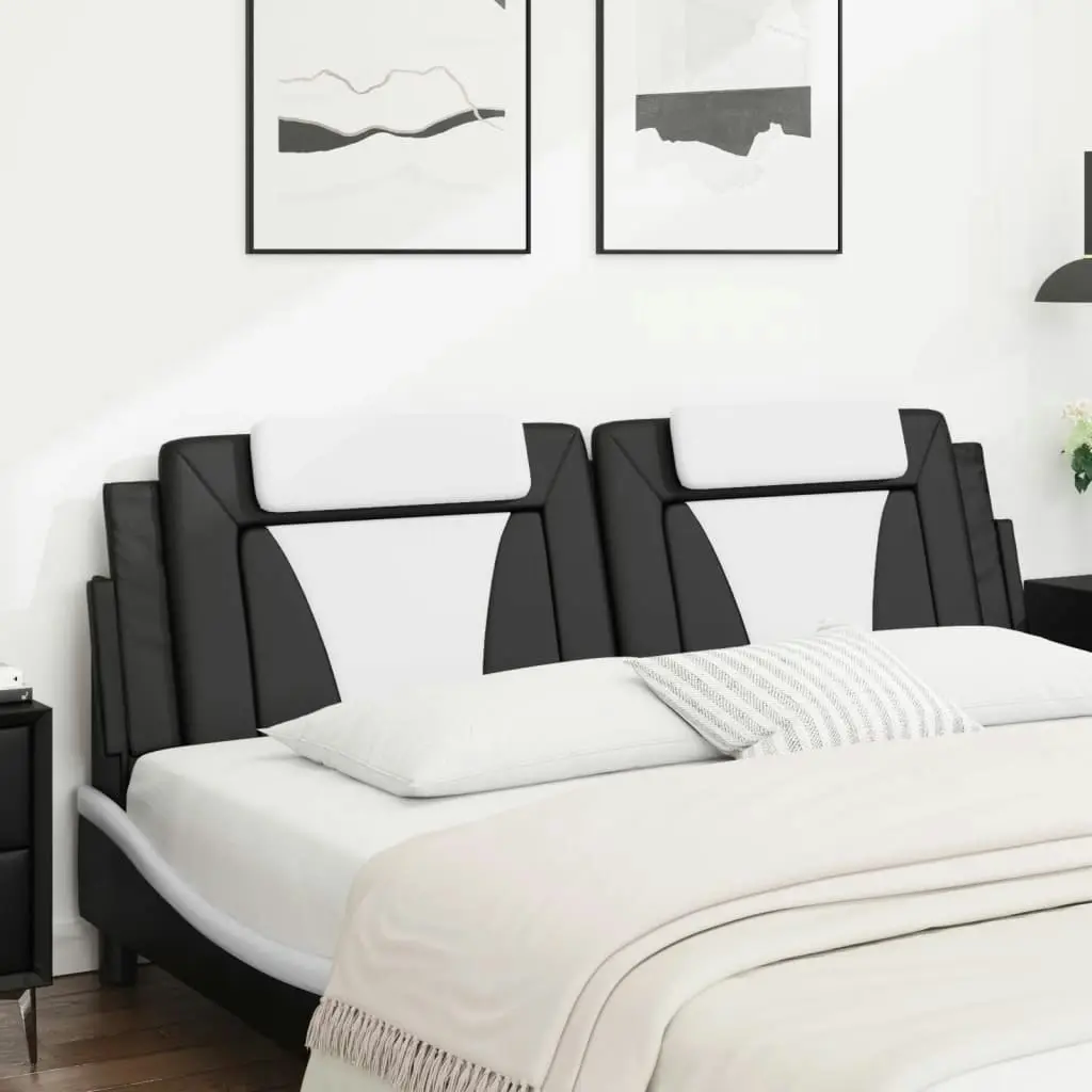 Headboard Cushion Black and White 183 cm Faux Leather 3207705