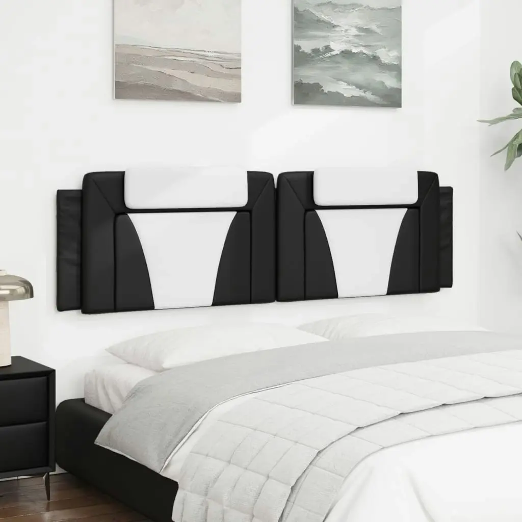 Headboard Cushion Black and White 183 cm Faux Leather 3207705