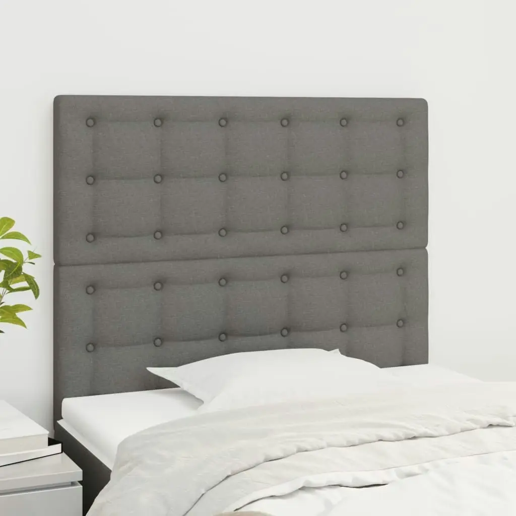 Headboards 2 pcs Dark Grey 100x5x78/88 cm Fabric 3116757