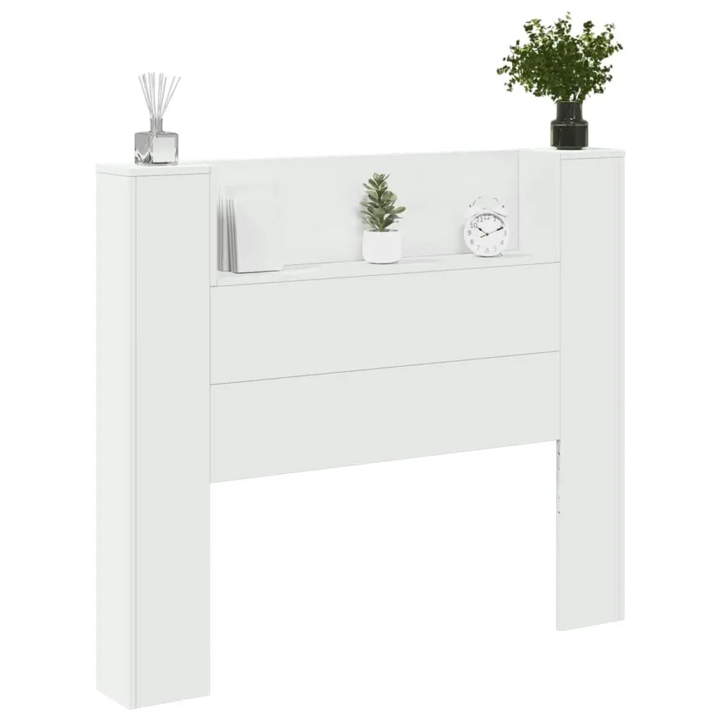 Headboard Cabinet with LED White 120x16.5x103.5 cm 839238