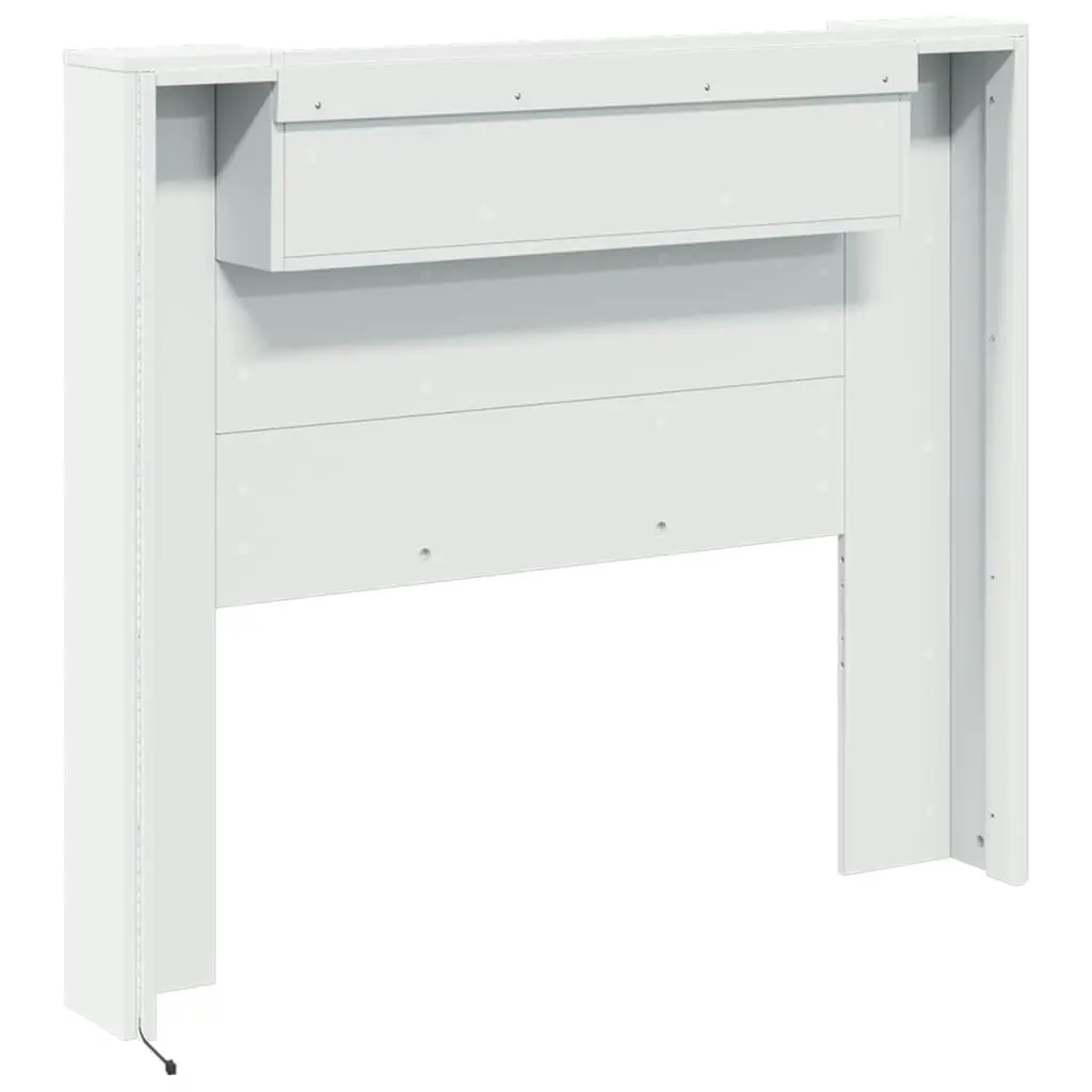 Headboard Cabinet with LED White 120x16.5x103.5 cm 839238