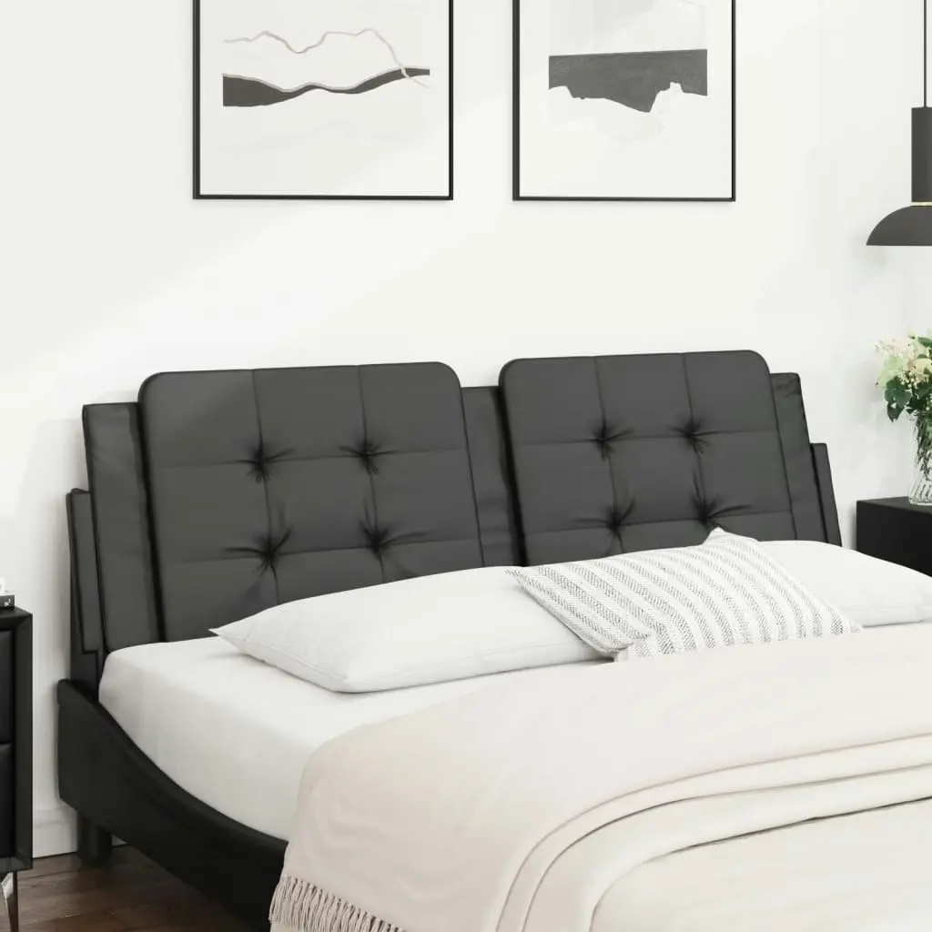 Headboard Cushion Black 152 cm Queen Faux Leather 374890