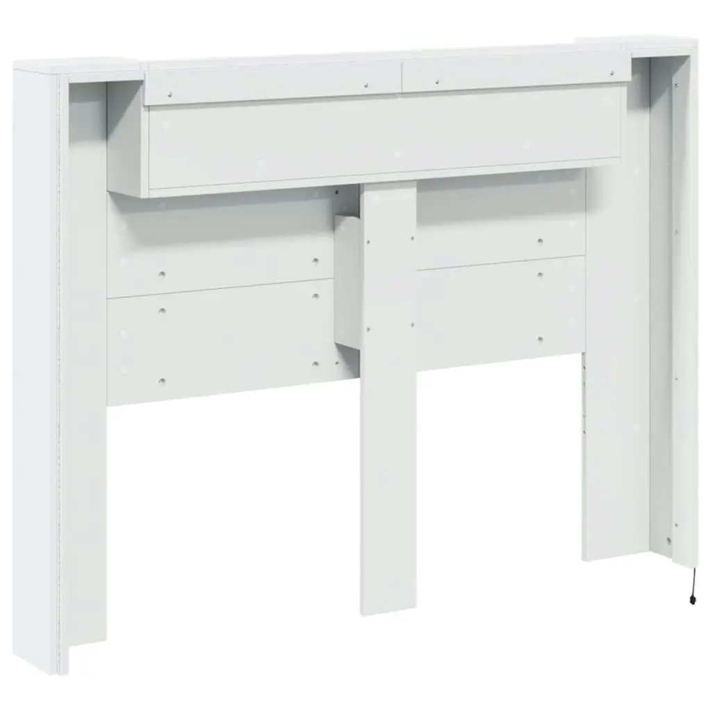 Headboard Cabinet with LED White 140x16.5x103.5 cm 839245