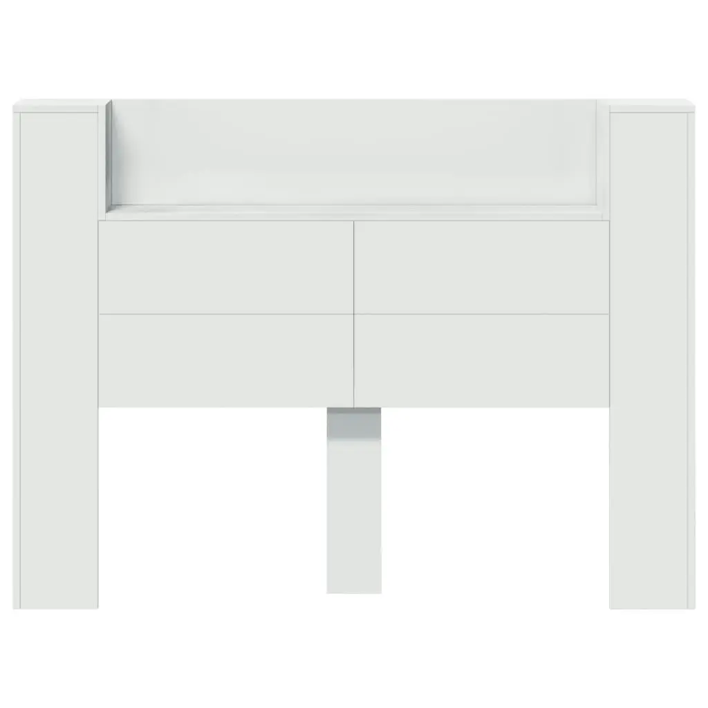 Headboard Cabinet with LED White 140x16.5x103.5 cm 839245