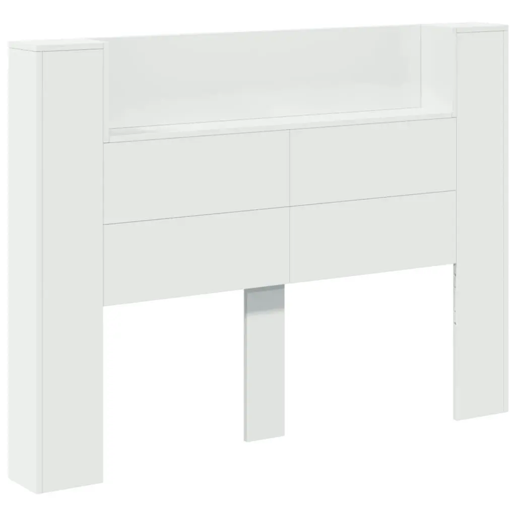 Headboard Cabinet with LED White 140x16.5x103.5 cm 839245