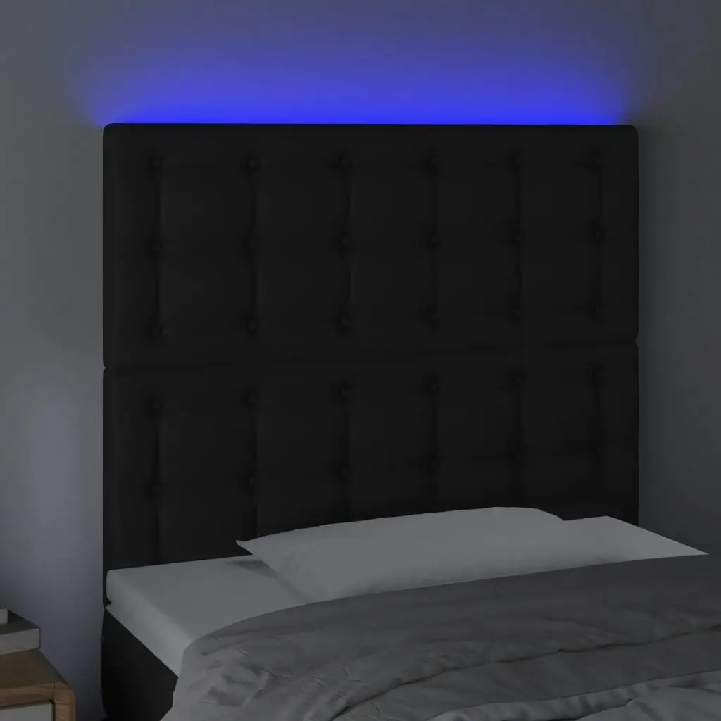 LED Headboard Black 100 cm Faux Leather 3122508