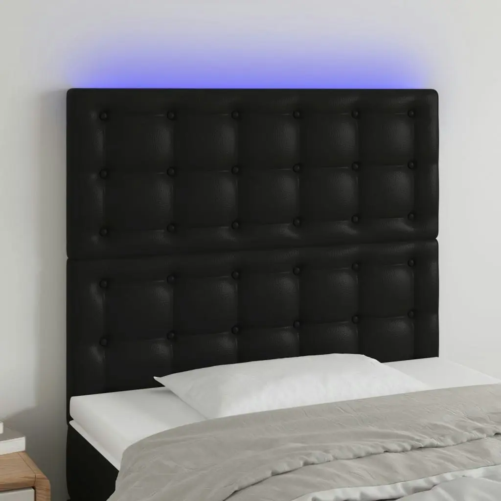 LED Headboard Black 100 cm Faux Leather 3122508