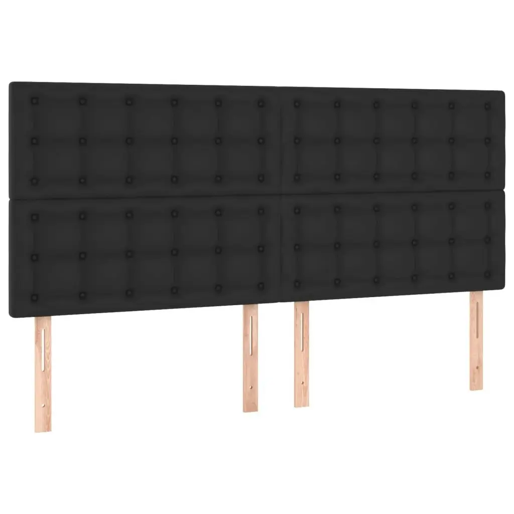 LED Headboard Black 160 cm Faux Leather 3122520