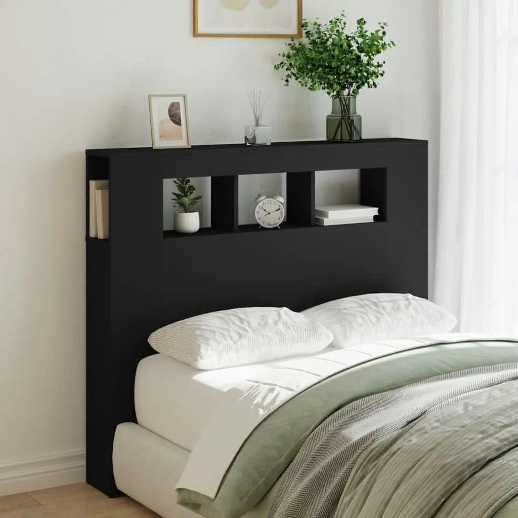 LED Headboard Black 120x18.5x103.5 cm Engineered Wood 837338