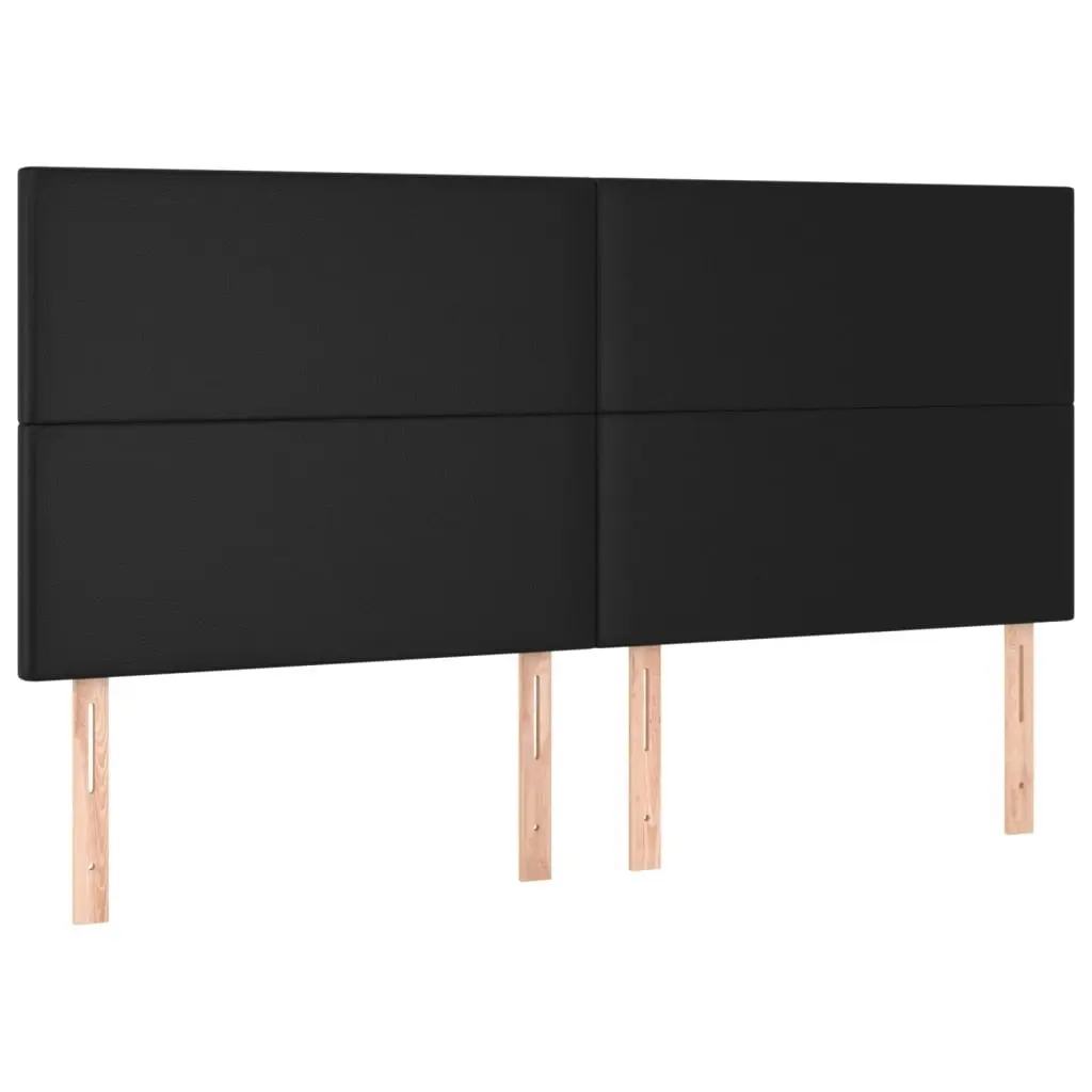 LED Headboard Black 200x5x118/128 cm Faux Leather 3122252