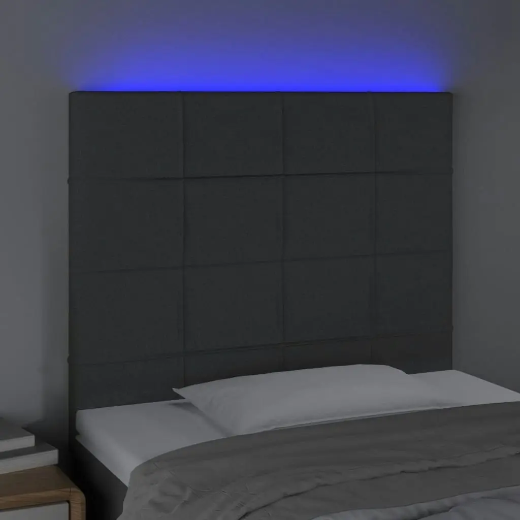 LED Headboard Dark Grey 100 cm Fabric 3122415