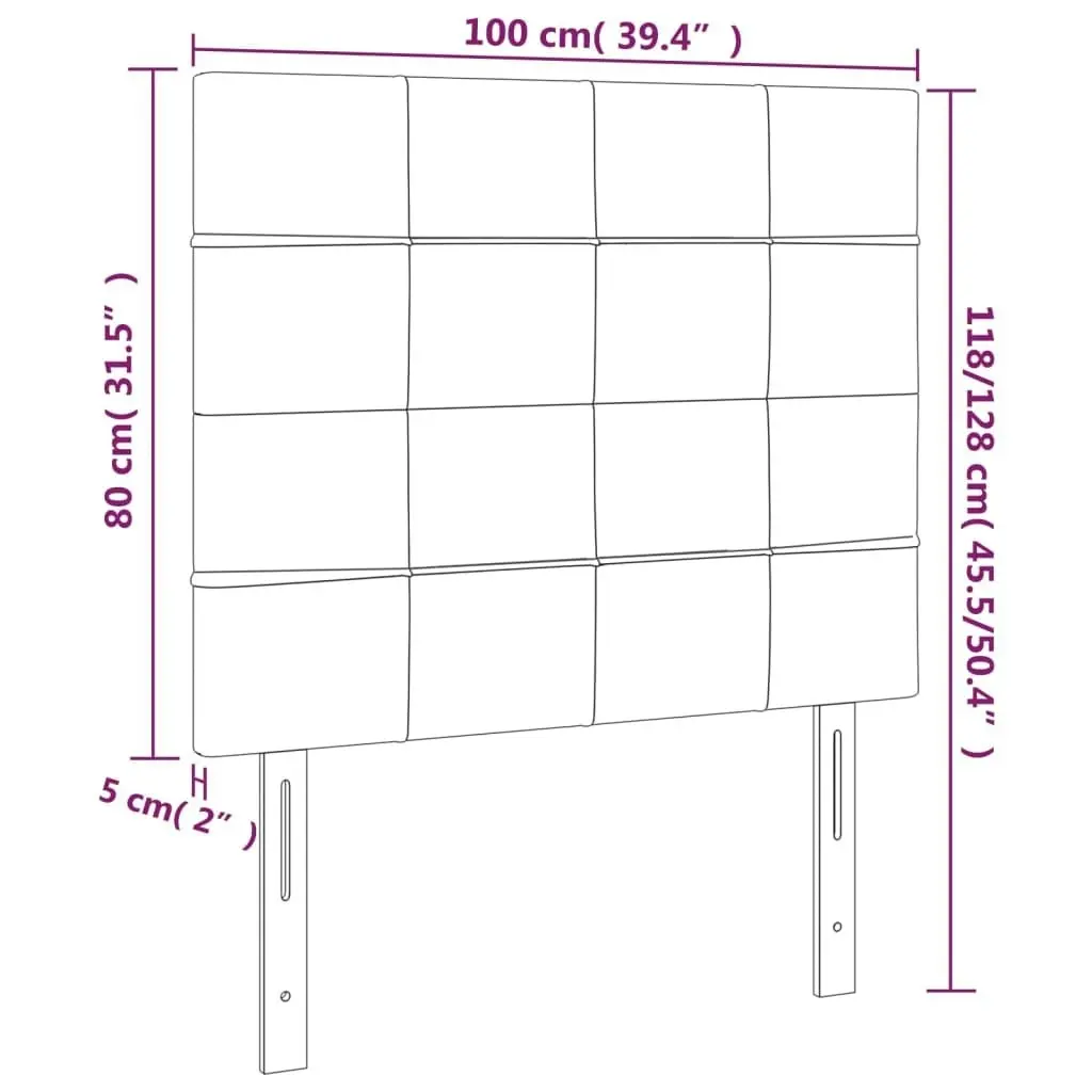 LED Headboard Dark Grey 100 cm Fabric 3122415