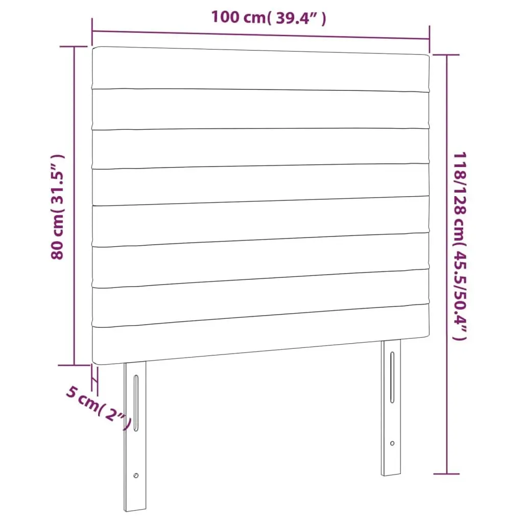 LED Headboard Dark Grey 100x5x118/128 cm Fabric 3122555