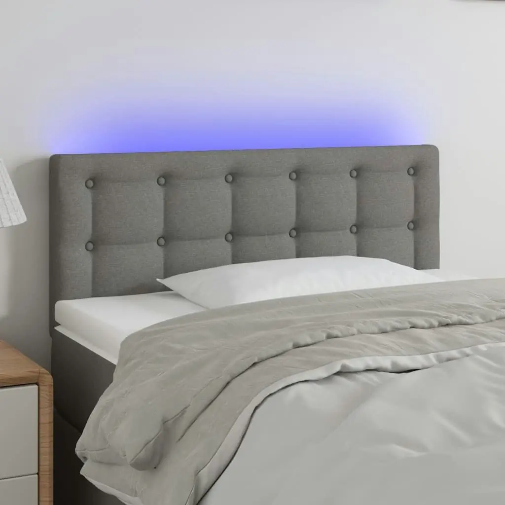 LED Headboard Dark Grey 100x5x78/88 cm Fabric 3122037