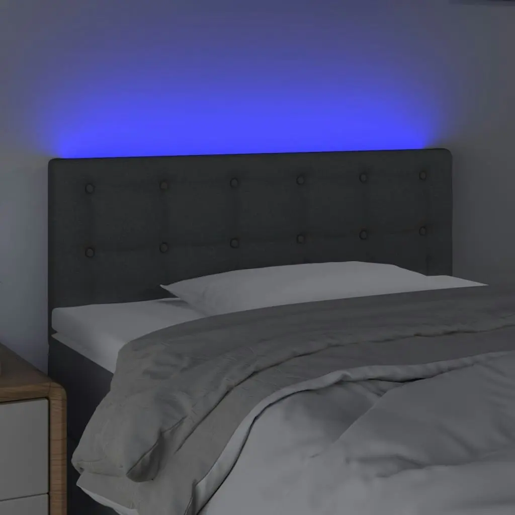 LED Headboard Dark Grey 100x5x78/88 cm Fabric 3122037