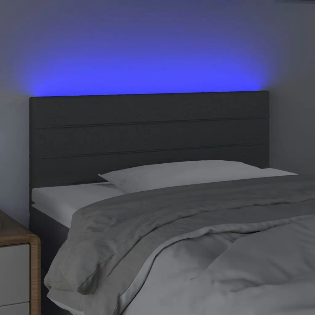 LED Headboard Dark Grey 100 cm Fabric 3121743