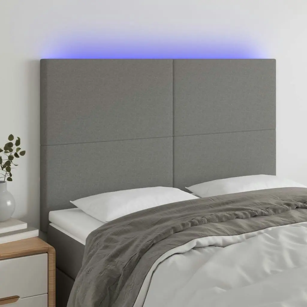 LED Headboard Dark Grey 144 cm Fabric 3122143