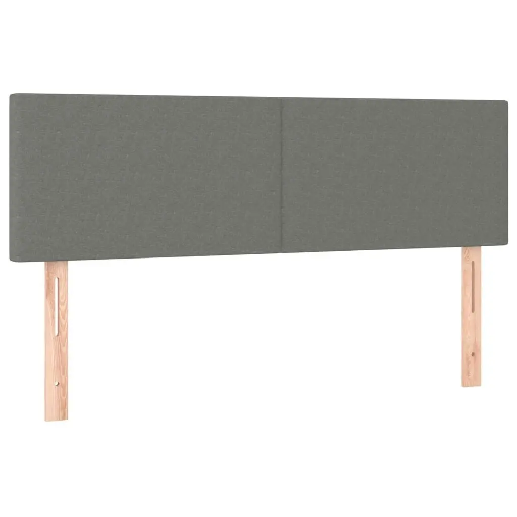 LED Headboard Dark Grey 144x5x78/88 cm Fabric 3121331