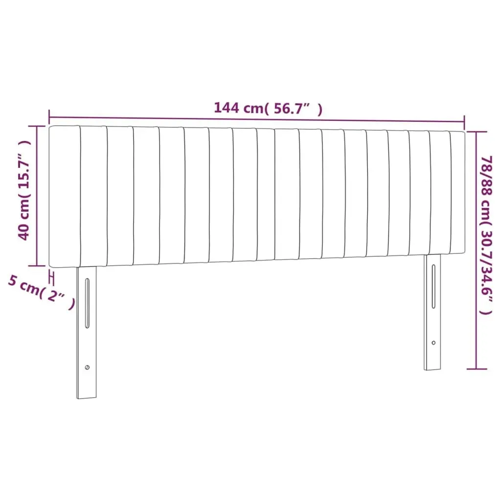 LED Headboard Dark Grey 144 cm Fabric 3121849