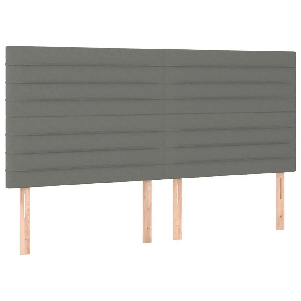 LED Headboard Dark Grey 160x5x118/128 cm Fabric 3122571