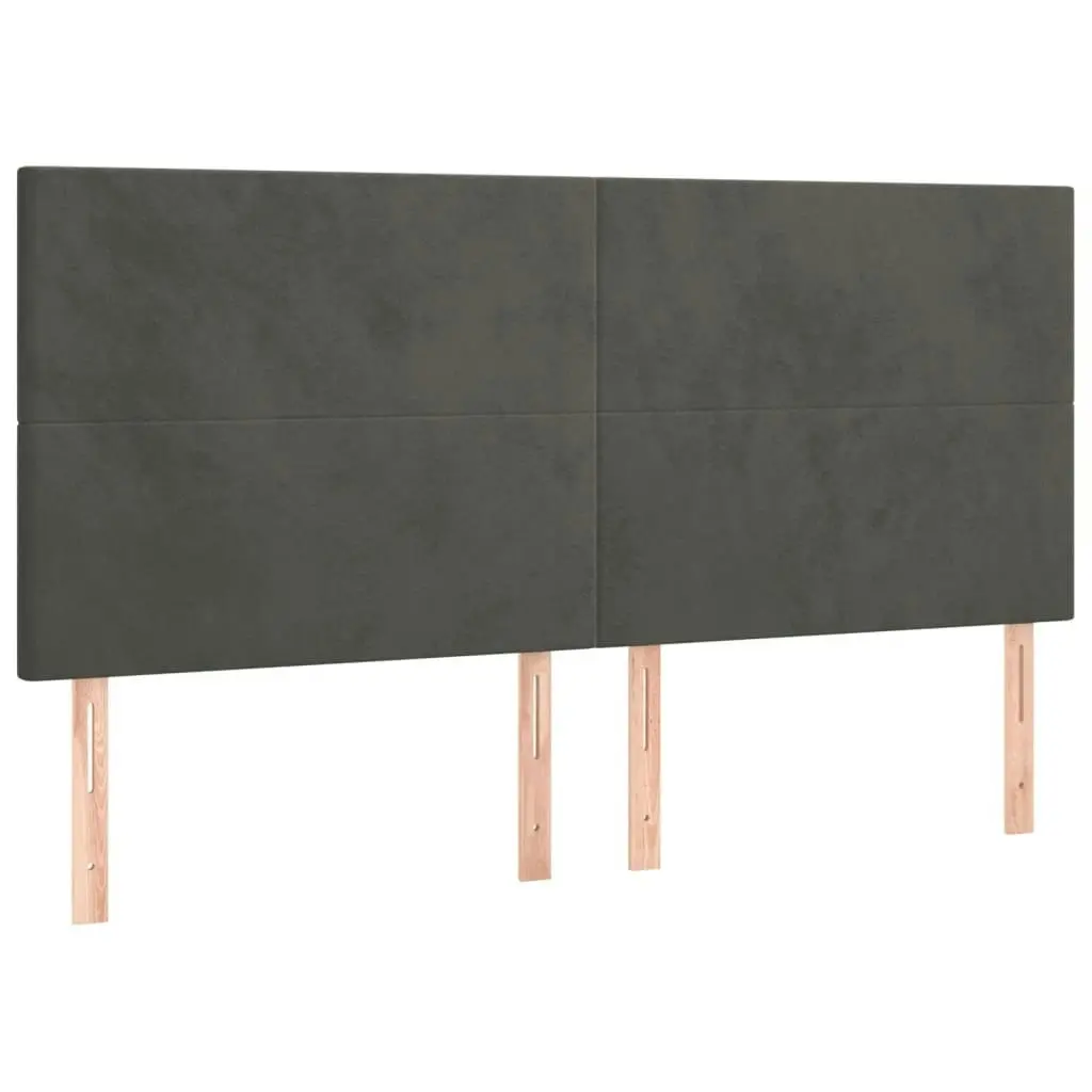 LED Headboard Dark Grey 160x5x118/128 cm Velvet 3122199