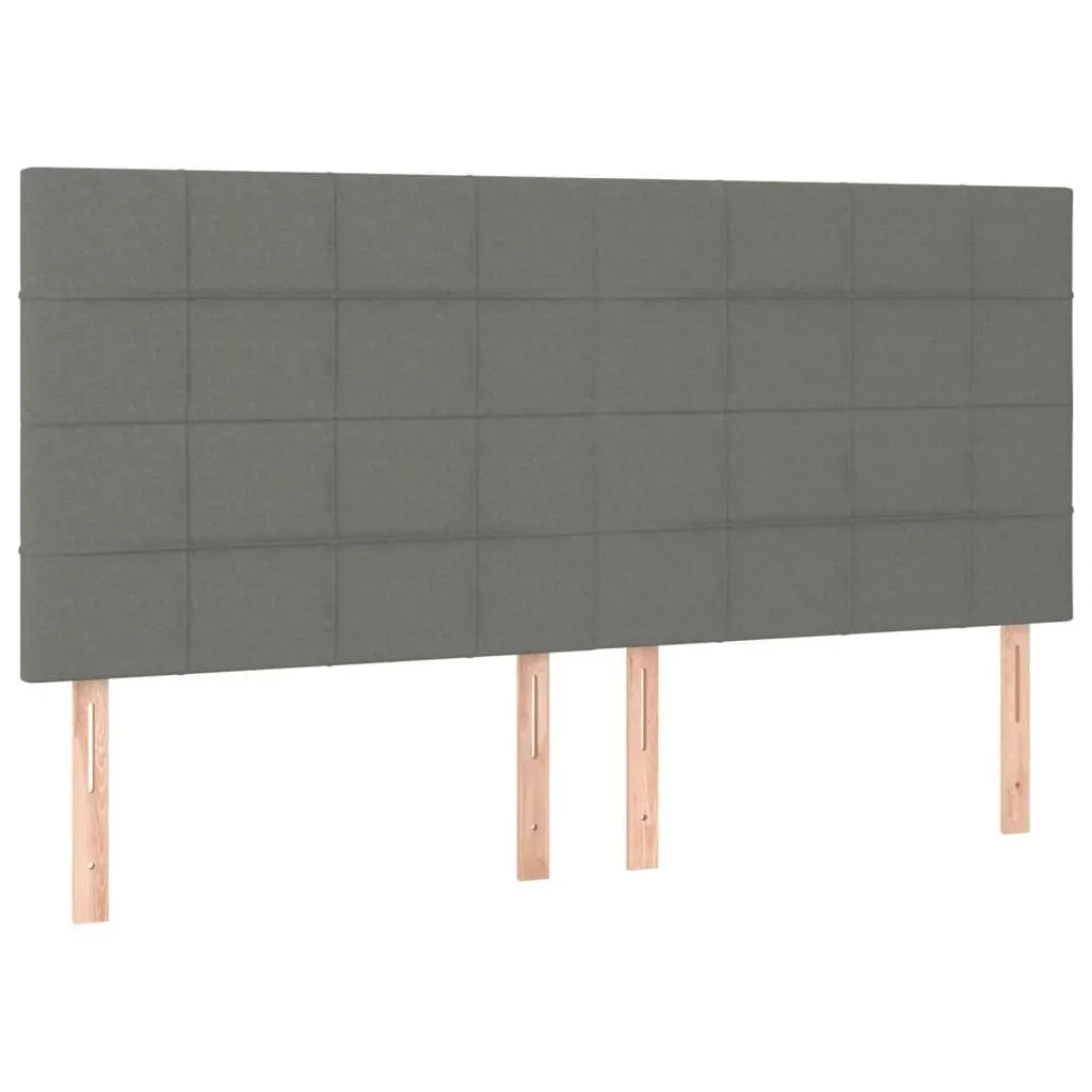 LED Headboard Dark Grey 160x5x118/128 cm Fabric 3122431