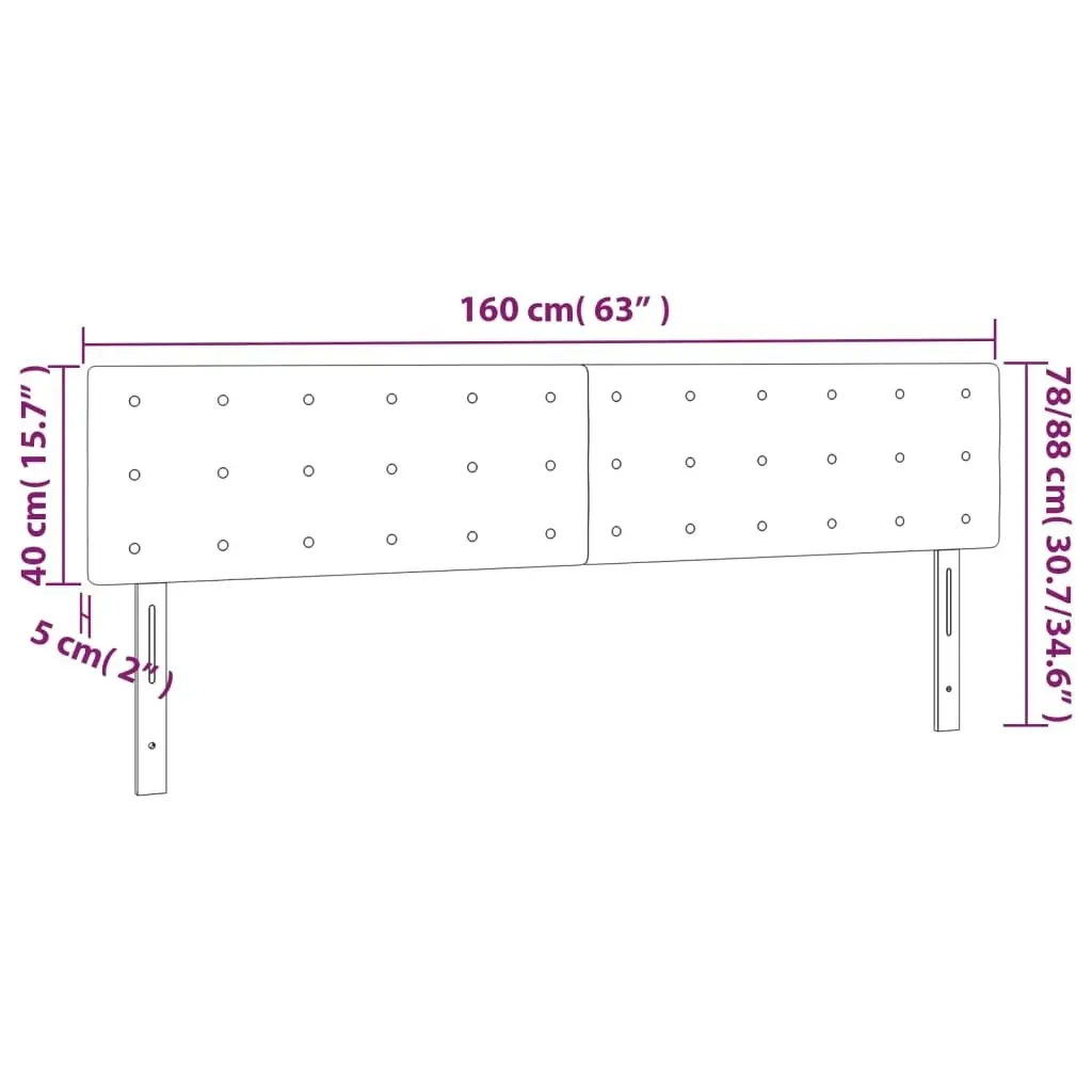 LED Headboard Dark Grey 160x5x78/88 cm Fabric 3122053