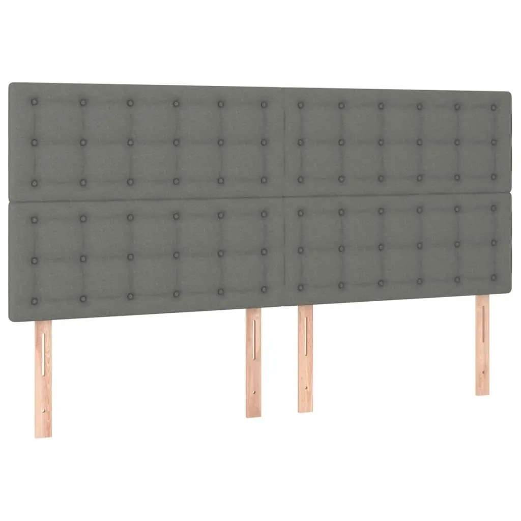 LED Headboard Dark Grey 200 cm Fabric 3122881