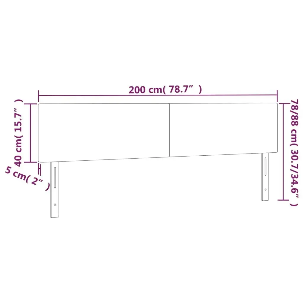 LED Headboard Dark Grey 200x5x78/88 cm Fabric 3121355