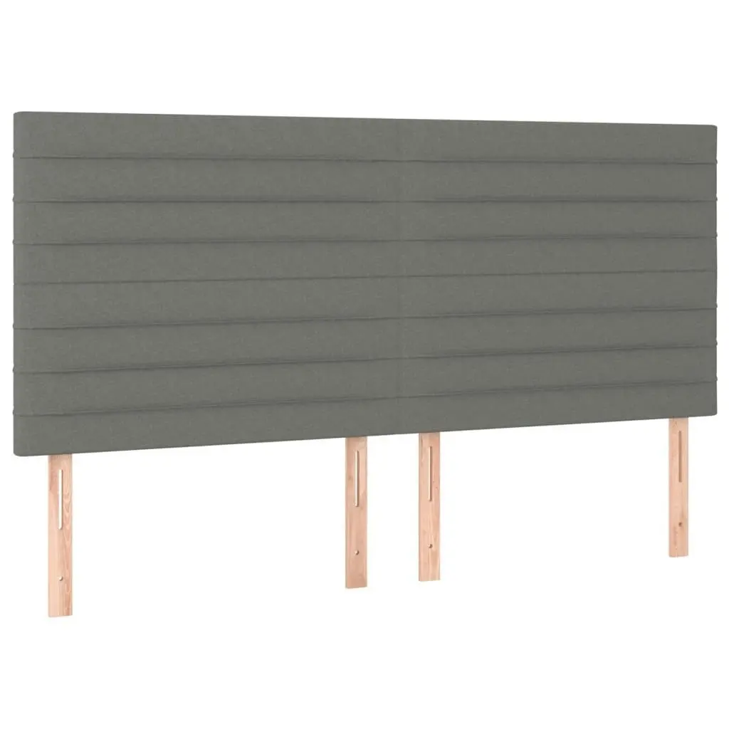 LED Headboard Dark Grey 200x5x118/128 cm Fabric 3122587