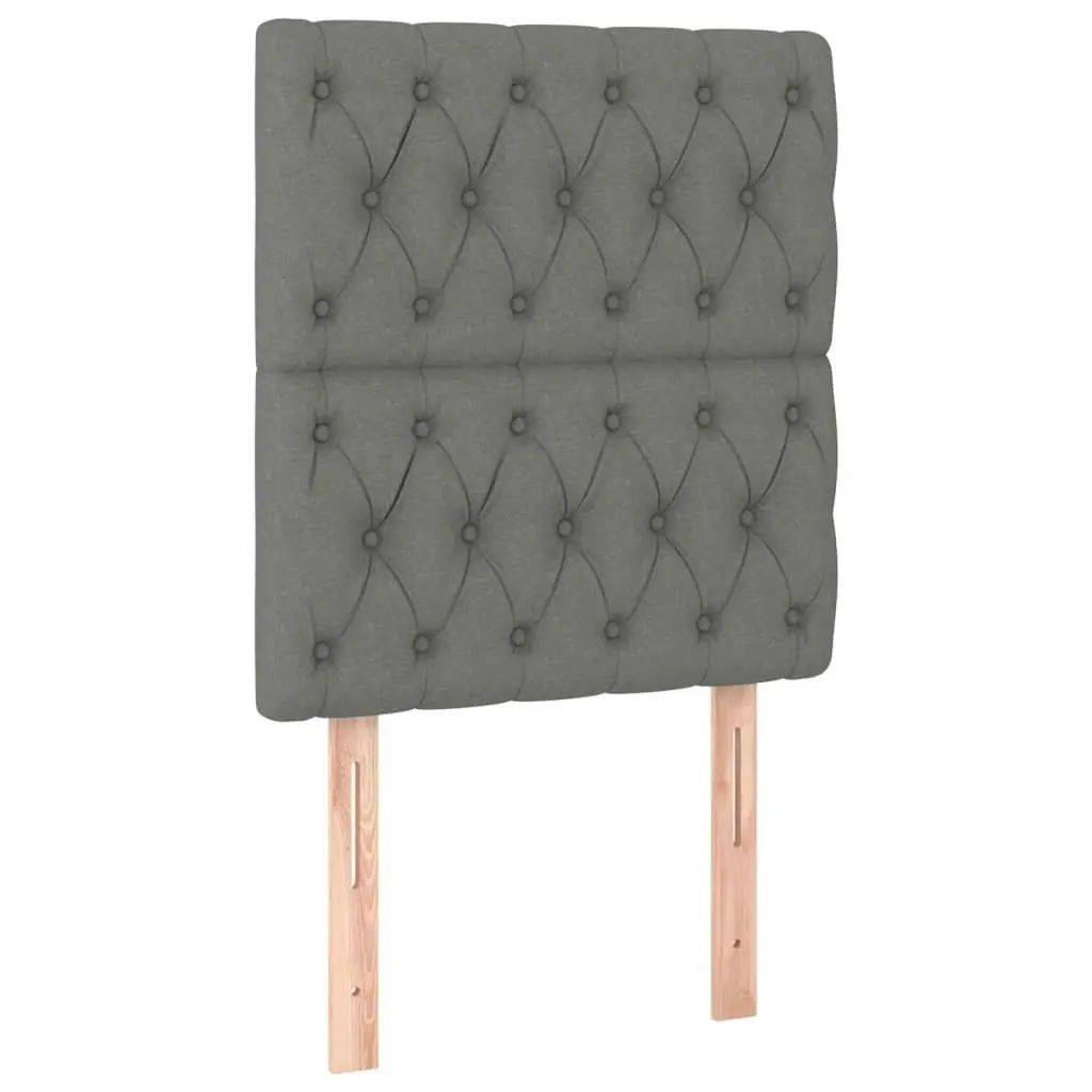 LED Headboard Dark Grey 80x7x118/128 cm Fabric 3122735