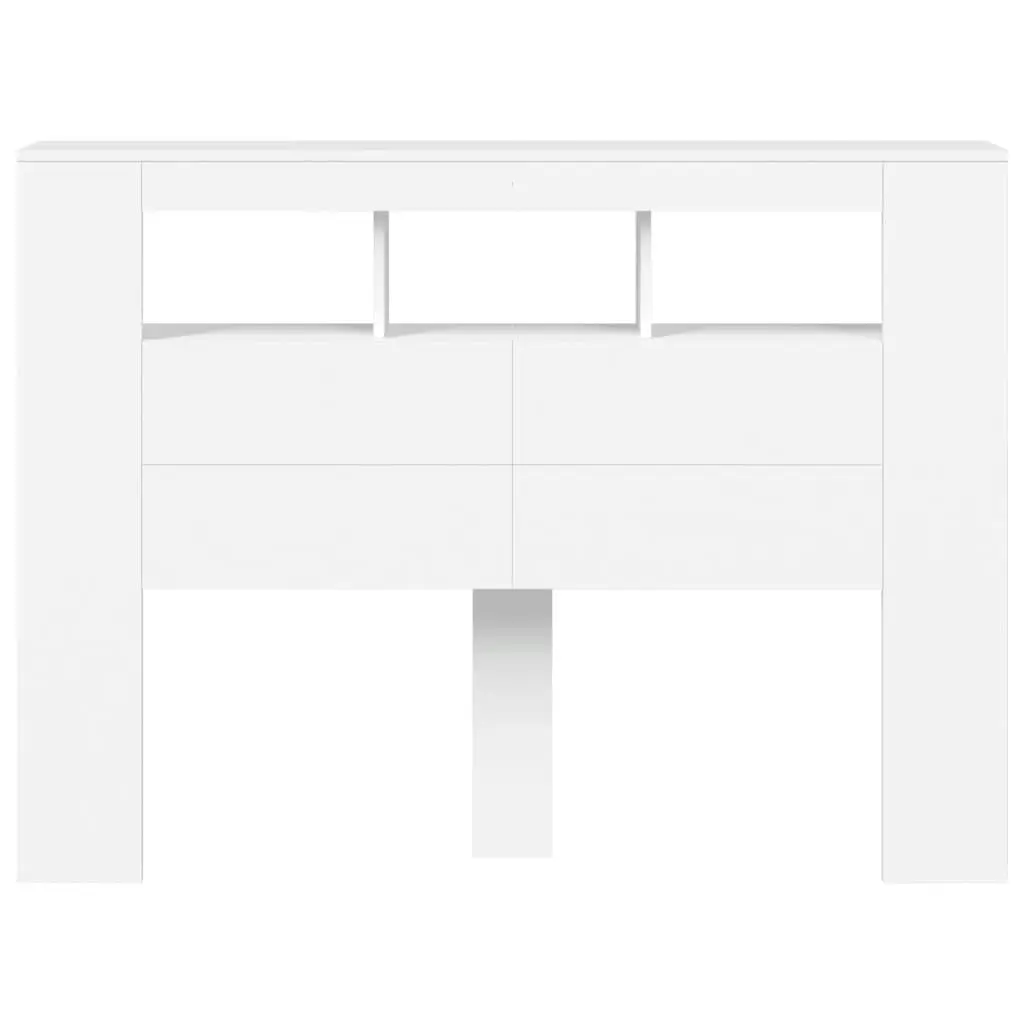 LED Headboard White 140x18.5x103.5 cm Engineered Wood 837344