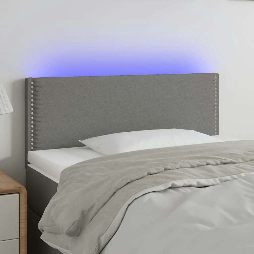 LED Headboard Dark Grey 100x5x78/88 cm Fabric 3121463