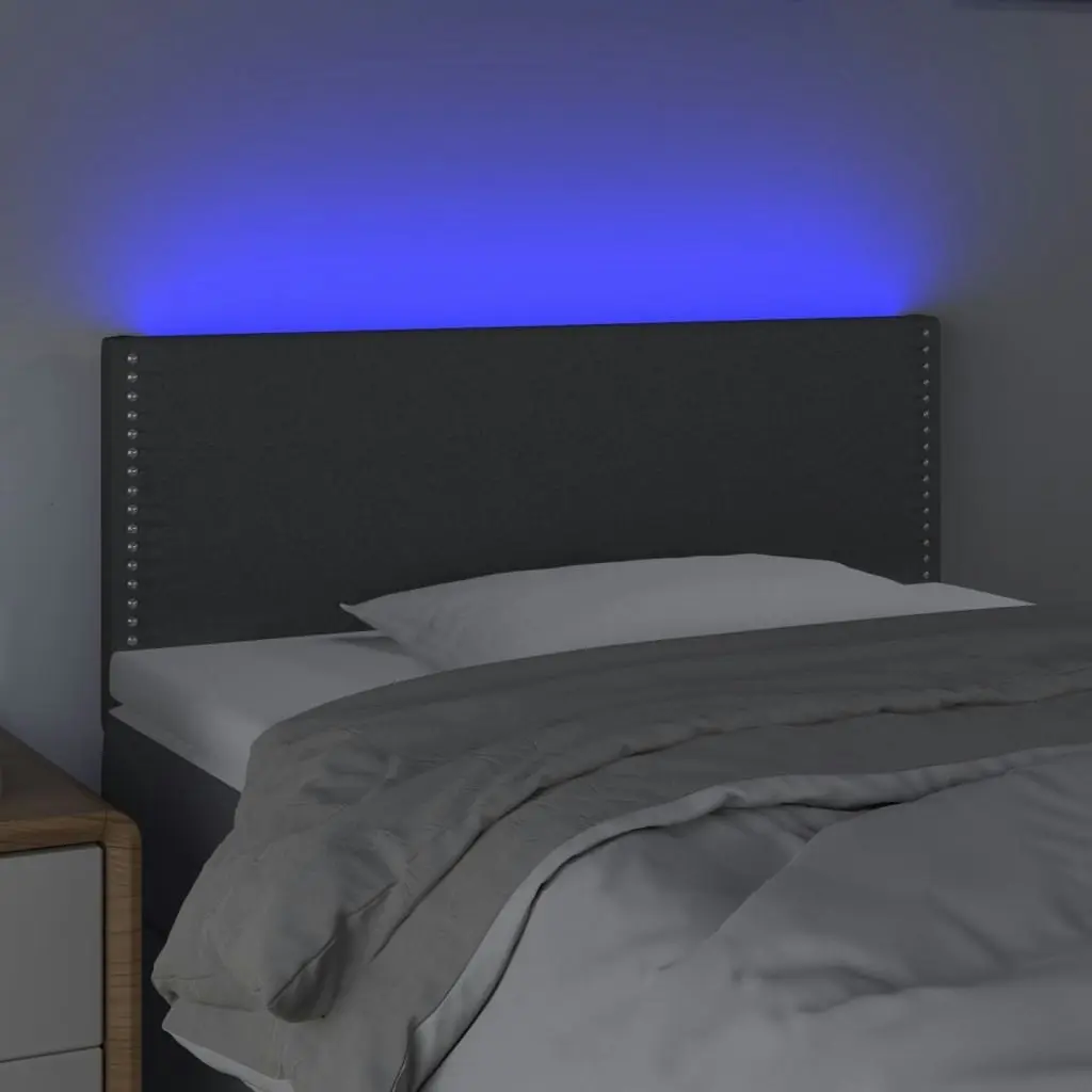 LED Headboard Dark Grey 100x5x78/88 cm Fabric 3121463