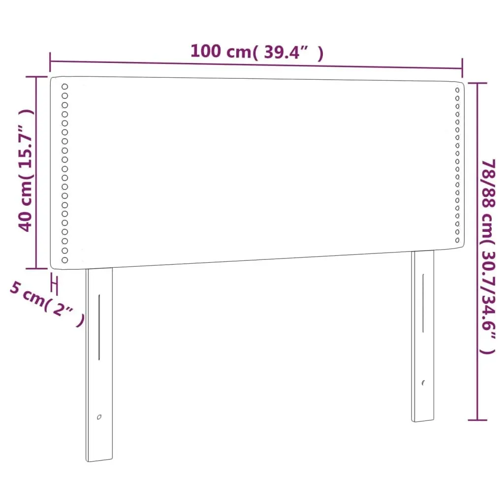 LED Headboard Dark Grey 100x5x78/88 cm Fabric 3121463