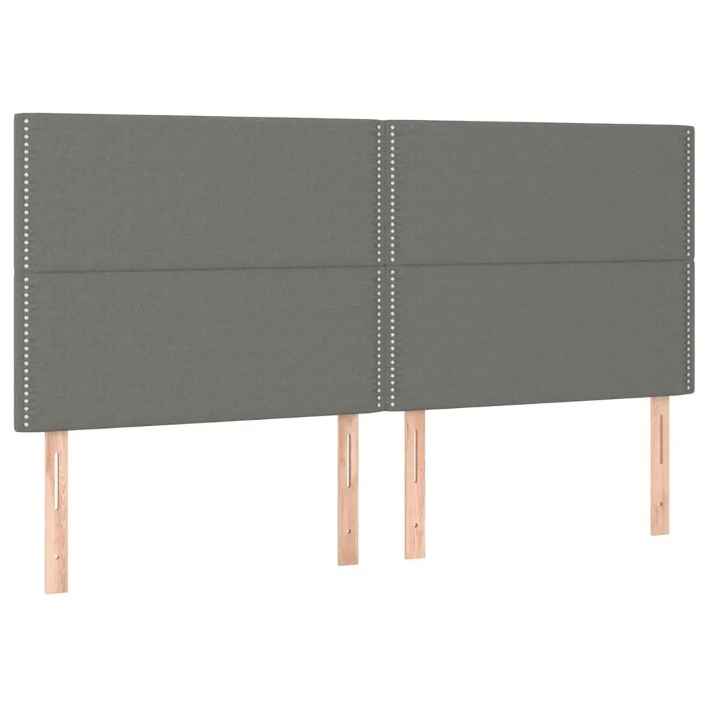 LED Headboard Dark Grey 160x5x118/128 cm Fabric 3122291