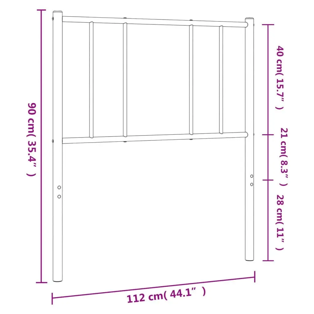 Metal Headboard Black 107 cm 352510