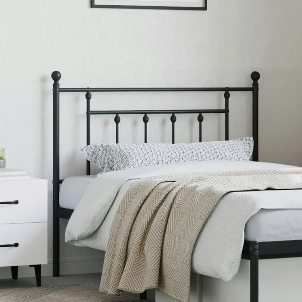 Metal Headboard Black 107 cm King Single 353567